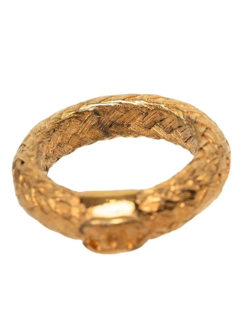 Chanel 00A CC Logo Chain Motif Ring Gold Plated